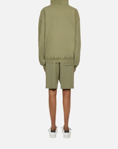 Sweatshirt à capuche avec broderie logo vert