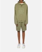 Sweatshirt à capuche avec broderie logo vert