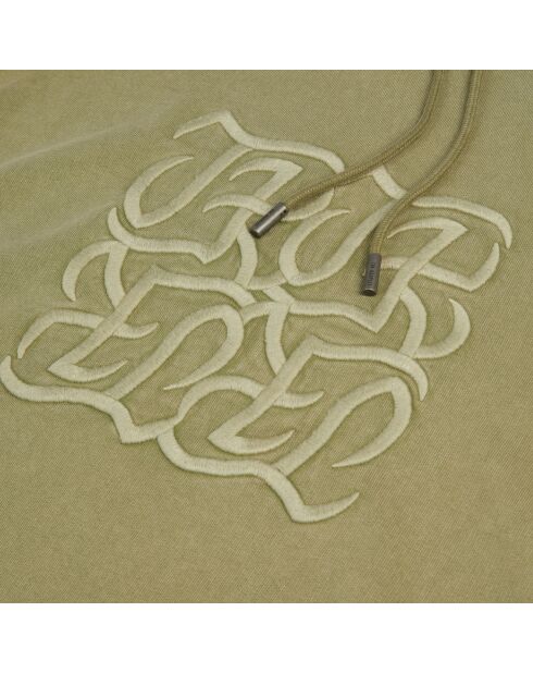 Sweatshirt à capuche avec broderie logo vert