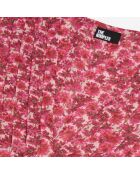 Robe longue plissée fleurie rose