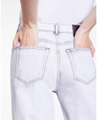 Jean  décoloré droit blanc de javel