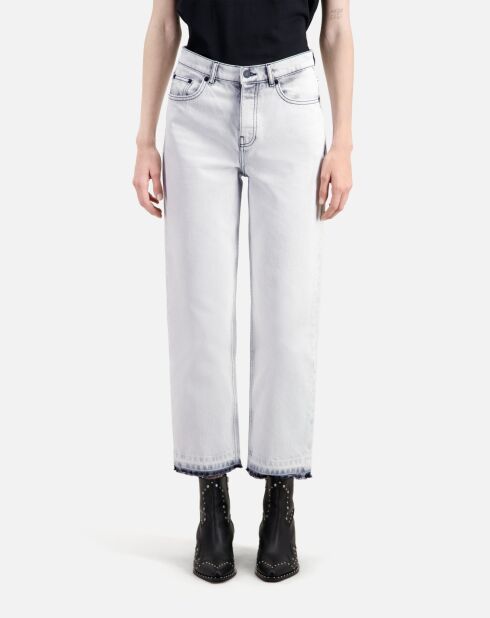 Jean  décoloré droit blanc de javel