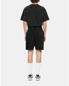 Short en coton noir délavé