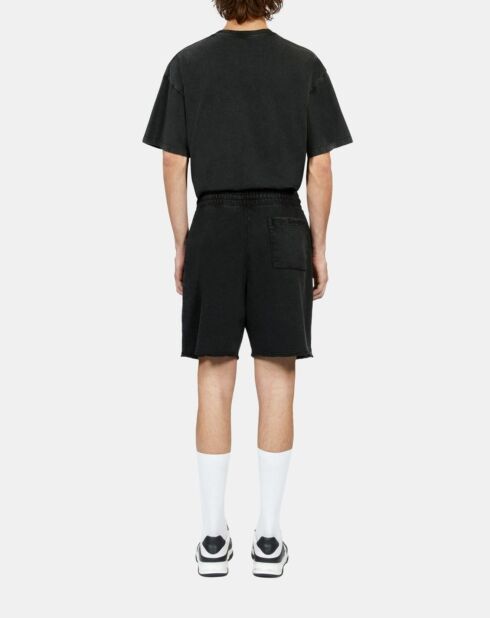 Short en coton noir délavé