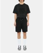 Short en coton noir délavé