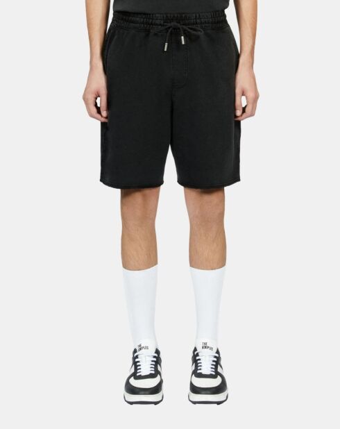 Short en coton noir délavé
