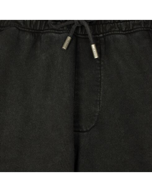 Short en coton noir délavé