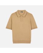 Polo en maille beige
