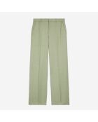Pantalon tailleur en lin vert clair