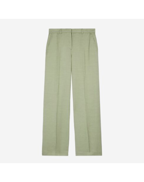 Pantalon tailleur en lin vert clair