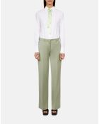 Pantalon tailleur en lin vert clair