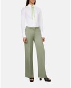 Pantalon tailleur en lin vert clair