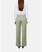 Pantalon tailleur en lin vert clair