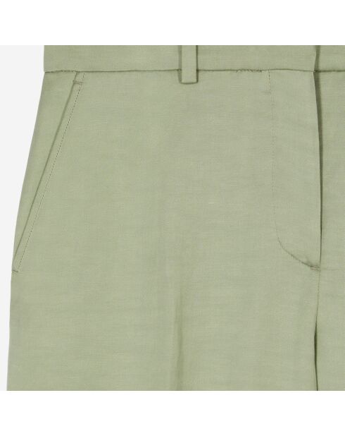 Pantalon tailleur en lin vert clair