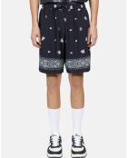 Short imprimé bleu marine et blanc