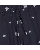 Short imprimé bleu marine et blanc