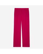 Pantalon tailleur en laine rouge cerise