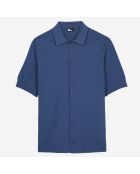 Chemise à manches courtes en maille bleu marine moyen