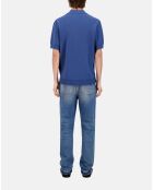 Chemise à manches courtes en maille bleu marine moyen