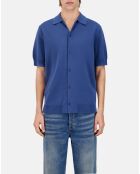 Chemise à manches courtes en maille bleu marine moyen