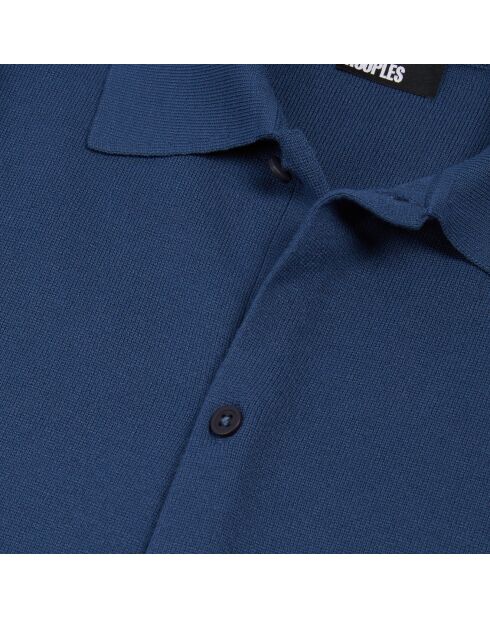 Chemise à manches courtes en maille bleu marine moyen