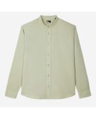 Chemise en coton et lin kaki gris