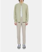 Chemise en coton et lin kaki gris