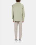 Chemise en coton et lin kaki gris