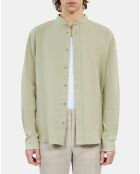 Chemise en coton et lin kaki gris