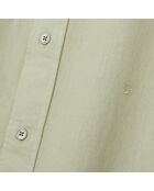 Chemise en coton et lin kaki gris