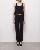 Pantalon en broderie Anglaise noir