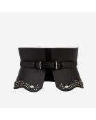 Ceinture corset en cuir avec clous noire