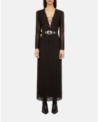 Ceinture en cuir avec pièces métalliques noire