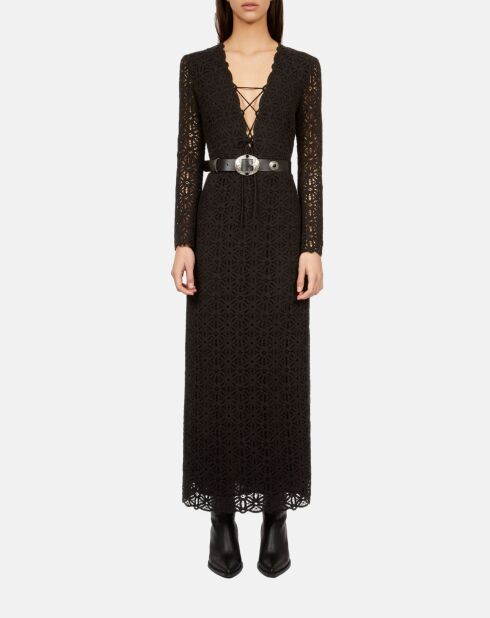 Ceinture en cuir avec pièces métalliques noire