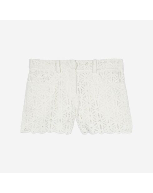 Short en guipure blanc