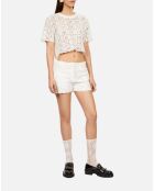 Short en guipure blanc