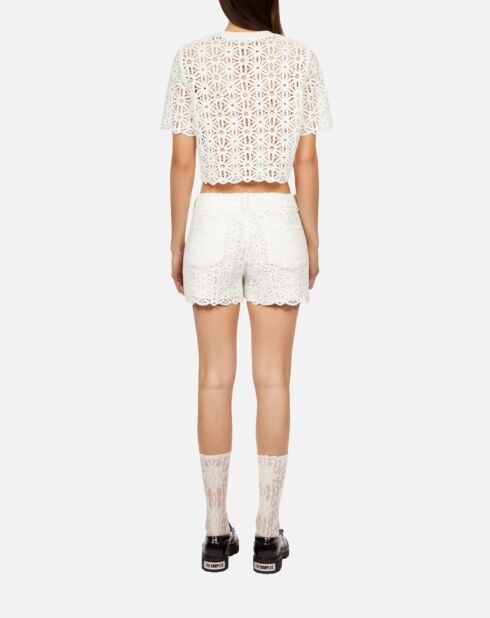 Short en guipure blanc