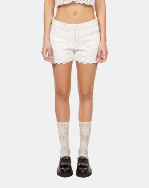 Short en guipure blanc
