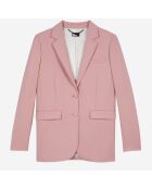 Veste tailleur en laine mélangée rose