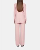 Veste tailleur en laine mélangée rose
