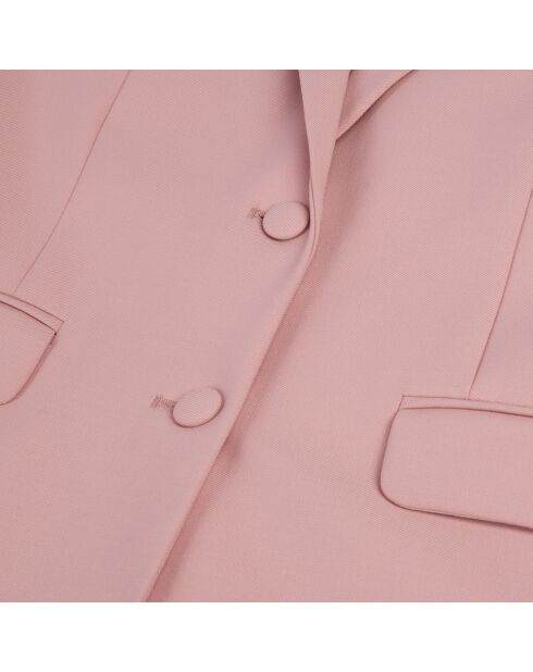 Veste tailleur en laine mélangée rose