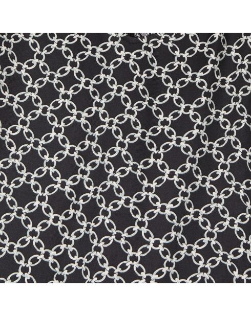 Robe nuisette longue imprimée noire et blanche