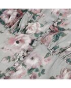 Robe longue fleurie avec boutonnage vert multicolore