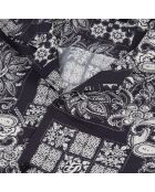 Chemise manches courtes imprimée bleu marine et blanche