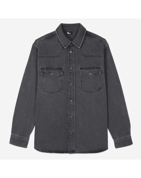 Chemise en denim grise foncé