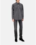 Chemise en denim grise foncé