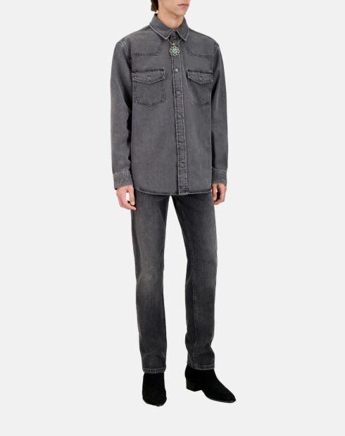 Chemise en denim grise foncé