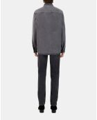 Chemise en denim grise foncé