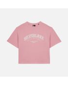 T-shirt clair avec sérigraphie rose doux