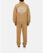 Sweatshirt avec sérigraphie brun clair